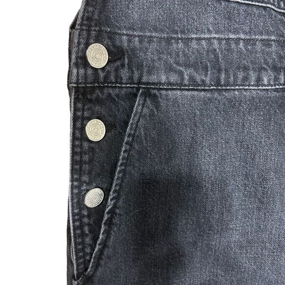 Revolve NEW Frame Denim Classic Overalls in Color Blackwater (Missing Button) - Picture 11 of 14
